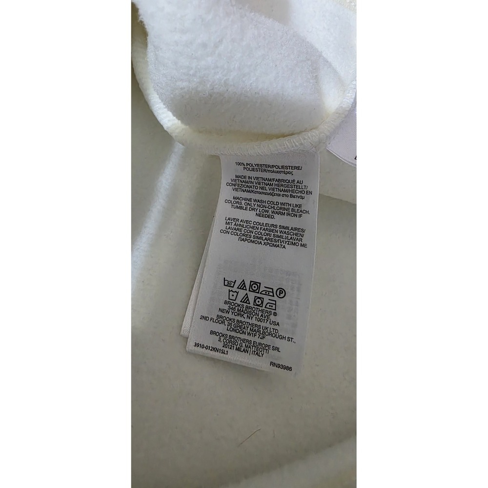 Brooks Brothers Sweater Vest Women M Fleece Fuzzy Cream Golf Casual Full Zip EUC - Picture 7 of 7